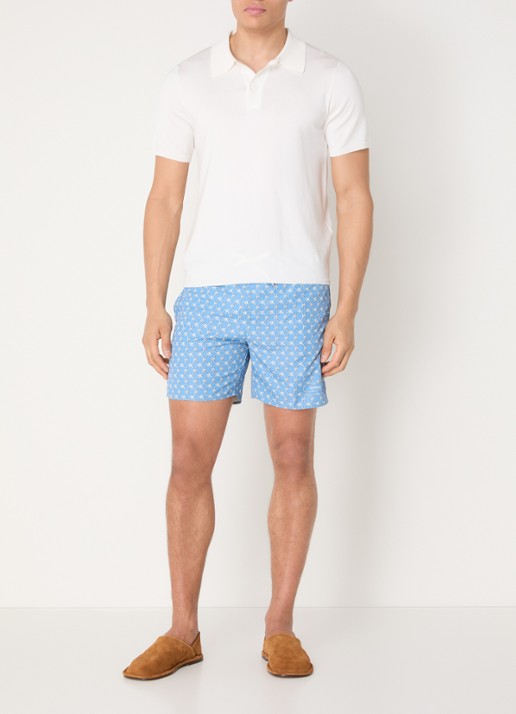 Sandro Zwemshorts met print - voorkant 3 staalblauw