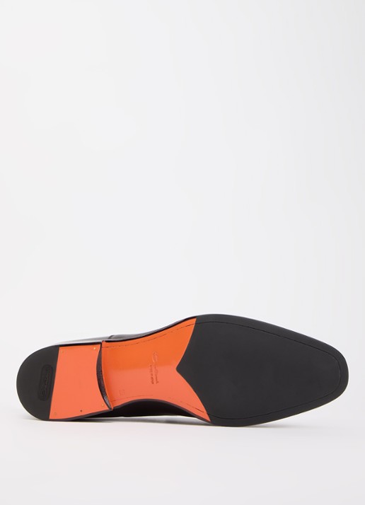 Santoni Archie veterschoen van leer - detail 4 donkerbruin
