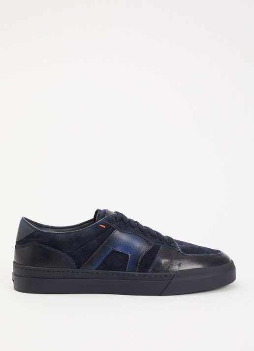 Santoni DBS Sport sneaker van suède met leren details