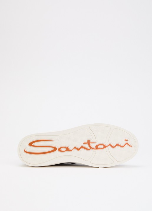Santoni DBS32 sneaker van leer - detail 3 donkerblauw