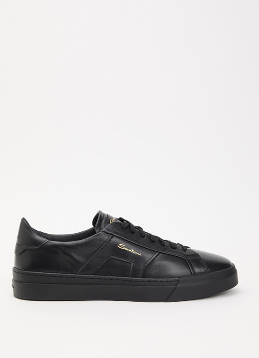 Santoni Double Buckle sneaker van leer met logo