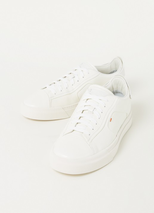 Santoni Gloria sneaker van leer  - detail 3 wit