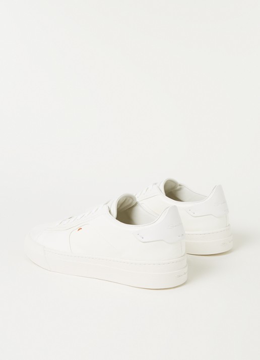 Santoni Gloria sneaker van leer  - detail 4 wit
