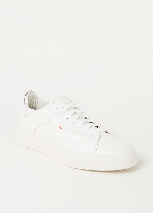 Santoni Gloria sneaker van leer  - voorkant wit