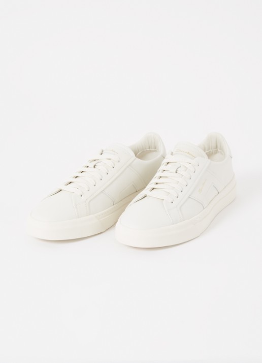 Santoni Gloria sneaker van leer - detail 3 gebroken wit