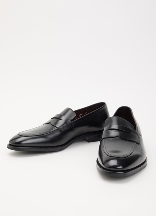 Santoni Gregor loafer van leer - detail zwart