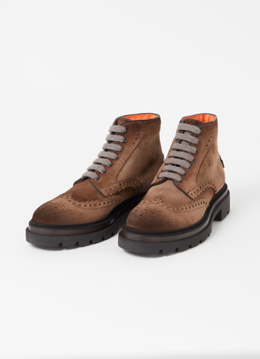 Santoni Milano veterboot van leer  - detail 2 bruin