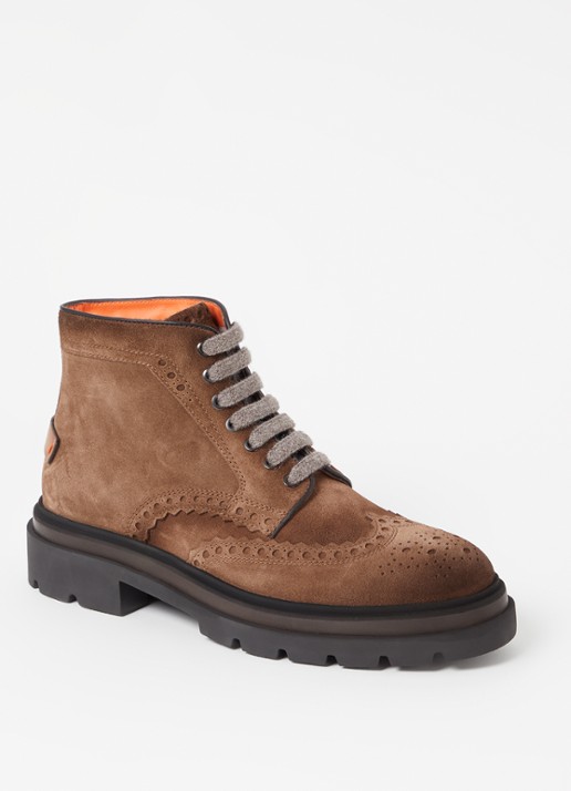 Santoni Milano veterboot van leer  - voorkant bruin