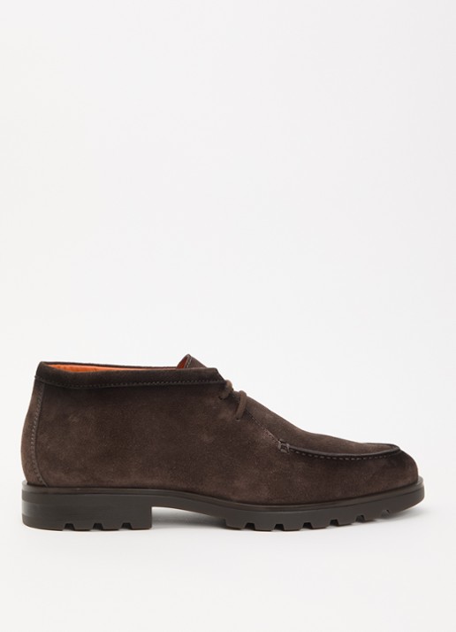 Santoni Rock casual veterschoen van suède