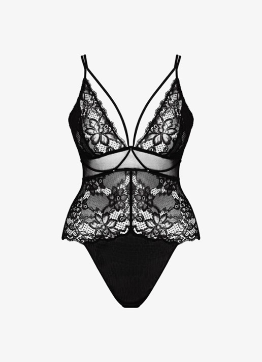Sarda Amelia body van kant - voorkant zwart