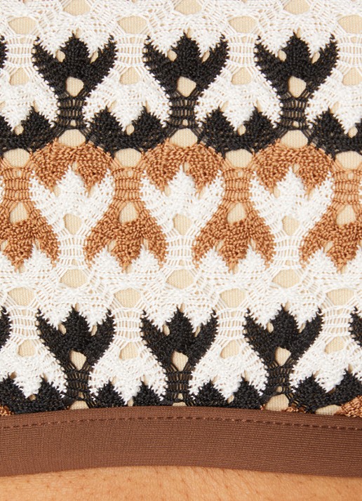 Sarda Biles bikinitop van crochet met print - detail 5 zand