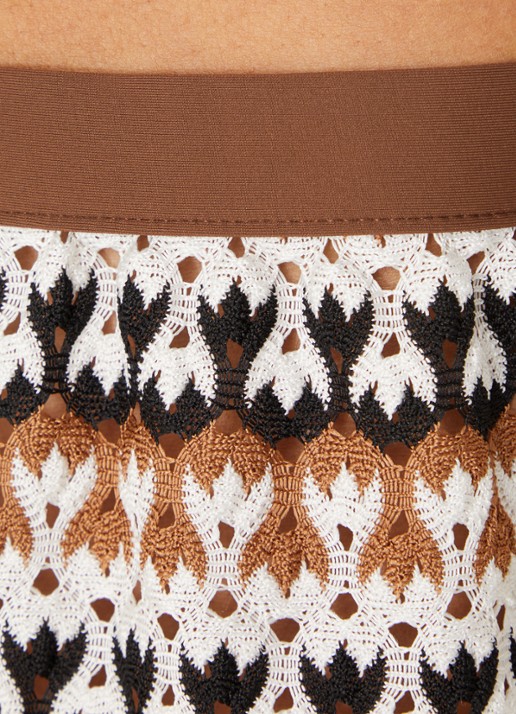 Sarda Biles mid waist straight fit strandshort van crochet - detail 5 zand