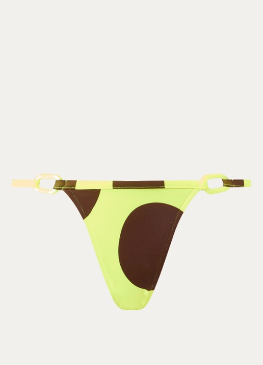 Sarda Birgit bikinislip met print - voorkant 3 neongeel