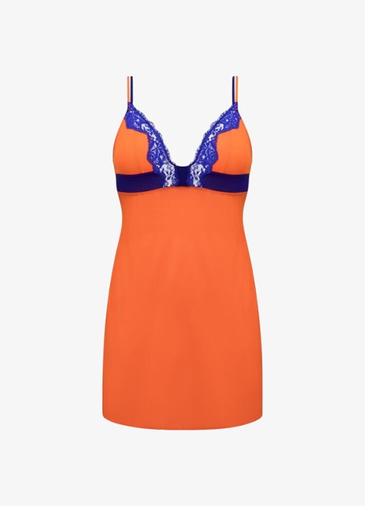 Sarda Bremer slipdress met kant - voorkant 3 orange