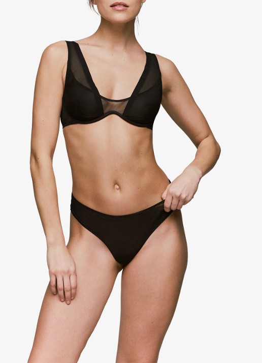 Sarda Chalmers beugel bh van mesh - voorkant 2 zwart
