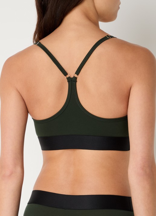 Sarda Eliza bralette met logoband - achterkant 5 legergroen