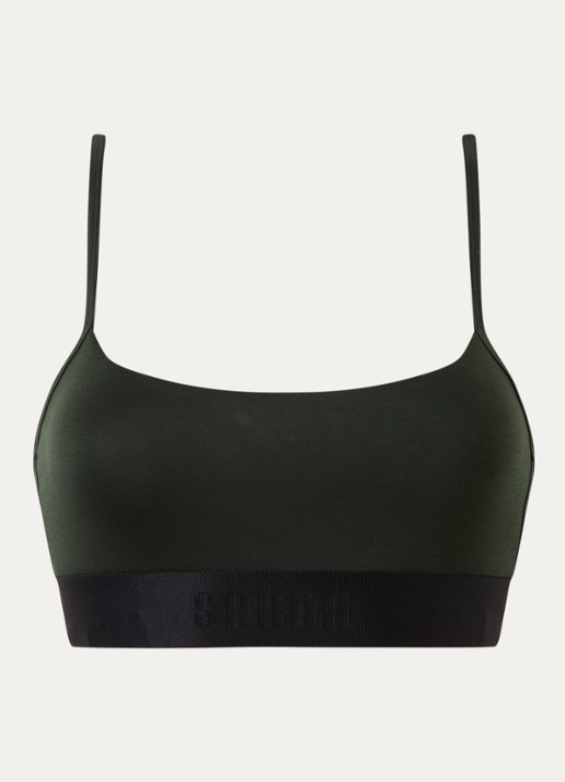 Sarda Eliza bralette met logoband - voorkant 3 legergroen