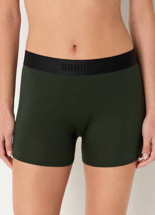 Sarda Eliza high waist straight korte broek met logoband