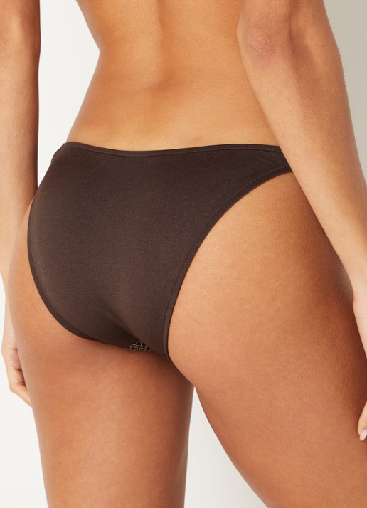 Sarda Janja bikinislip met lurex en geknoopt detail - achterkant donkerbruin