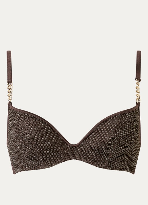 Sarda Janja voorgevormde bikinitop met beugel en lurex - voorkant 3 donkerbruin