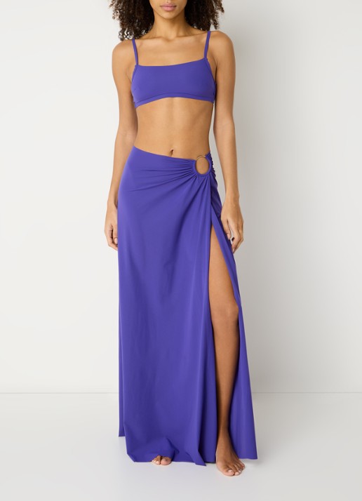 Sarda Lita maxi strandrok met cut-out detail - voorkant 2 paars