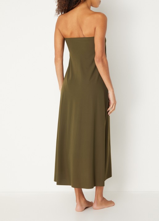 Sarda Lita maxi strandrok met cut-out detail - achterkant 2 olijfgroen