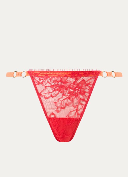 Sarda Lovelace slip van kant - voorkant koraalrood