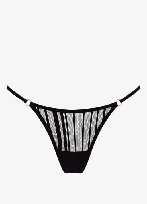 Sarda Mandl string van mesh - voorkant 2 zwart
