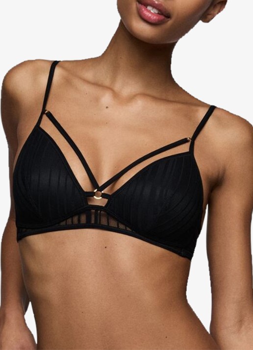 Sarda Mandl voorgevormde bralette met mesh - detail zwart