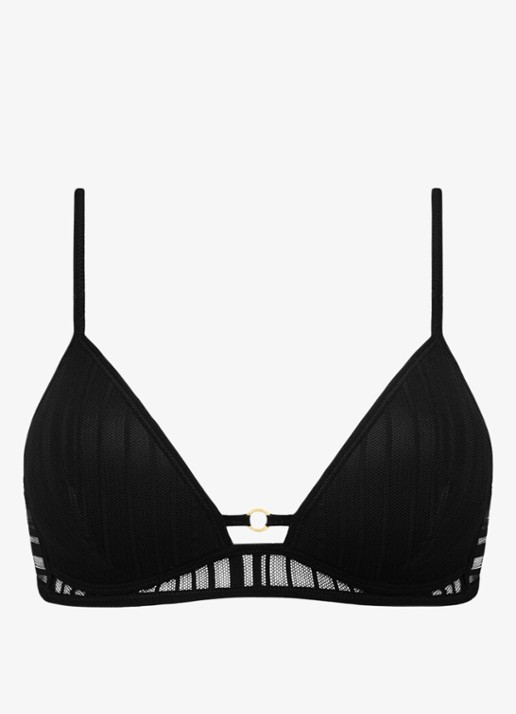 Sarda Mandl voorgevormde bralette met mesh - voorkant 4 zwart