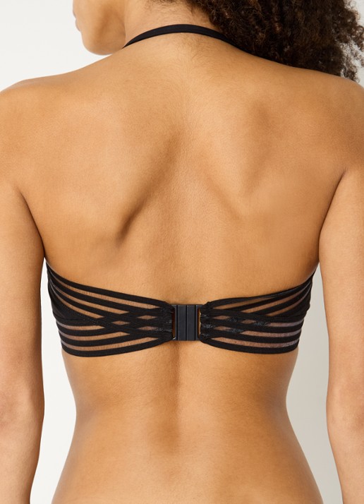 Sarda Miss bandeau bikinitop met afneembare bandjes - achterkant zwart