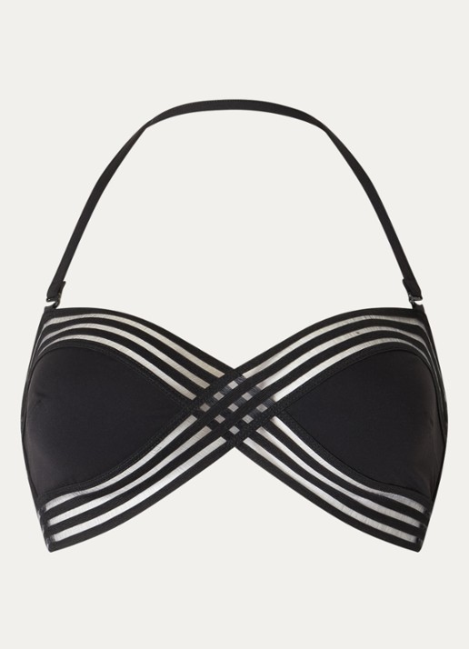 Sarda Miss bandeau bikinitop met afneembare bandjes - voorkant 2 zwart
