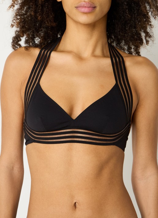 Sarda Miss halter bikinitop met mesh - detail 4 zwart
