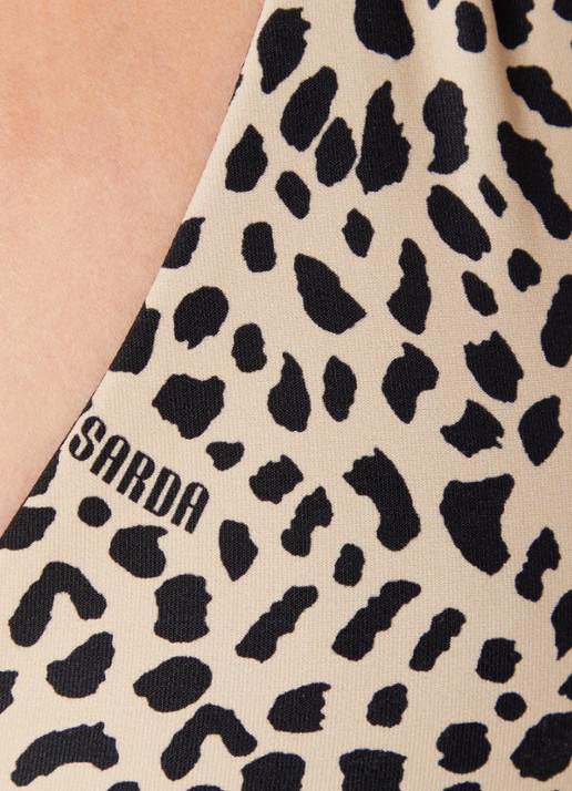 Sarda Pryce halter bikinitop met panterprint - detail 3 beige