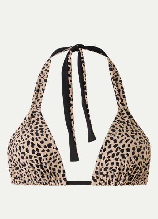 Sarda Pryce halter bikinitop met panterprint