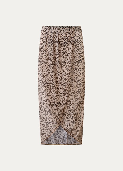 Sarda Pryce maxi strandrok met panterprint - voorkant 2 beige