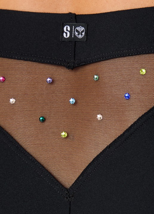 Sarda Rojas shorty met strass en mesh - detail 4 zwart