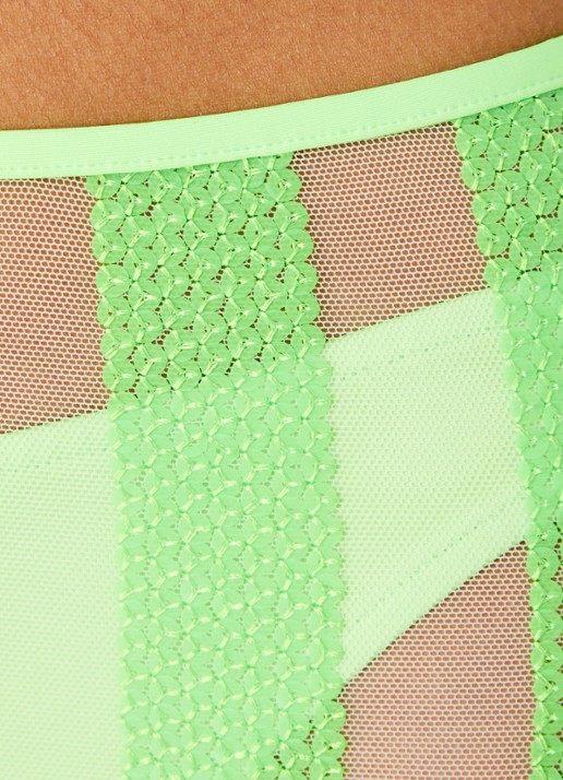Sarda Sha hipster bikinislip met overlay van mesh - detail 3 neongroen