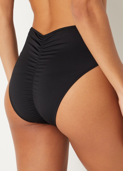Sarda Sha hipster bikinislip met overlay van mesh - achterkant 3 zwart