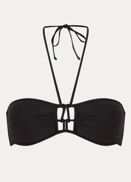 Sarda Sha voorgevormde bandeau bikinitop met cut-out detail - voorkant 2 zwart