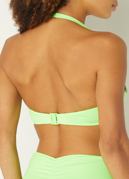 Sarda Sha voorgevormde triangel bikinitop met overlay van mesh - detail 5 neongroen