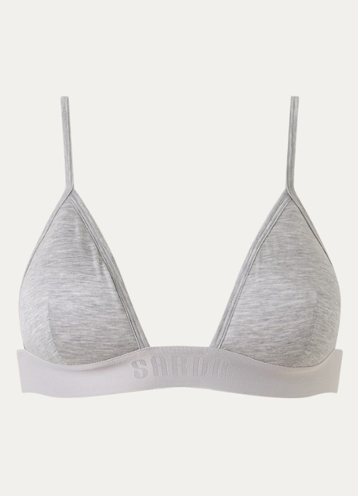 Sarda Sifan voorgevormde bralette met logoband - voorkant 2 grijsmele