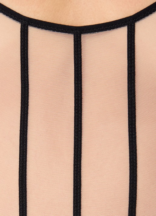 Sarda Yulimar body van mesh - detail 5 zwart
