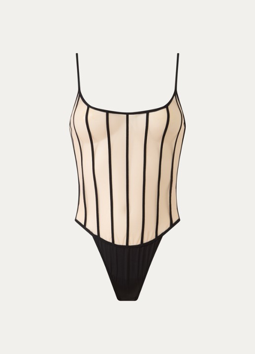 Sarda Yulimar body van mesh - voorkant 2 zwart