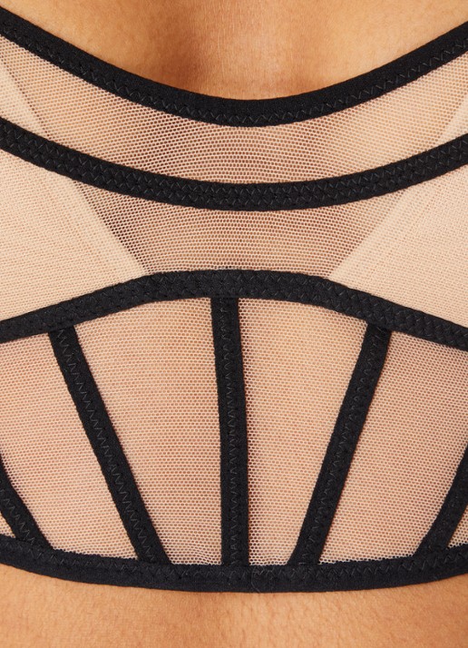 Sarda Yulimar voorgevormde bralette met overlay van mesh - detail 5 beige