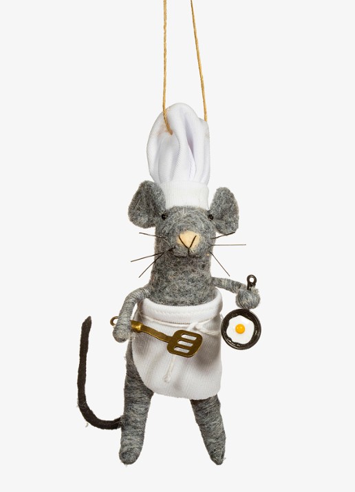 Sass & Belle Chef Muis kersthanger 16 cm