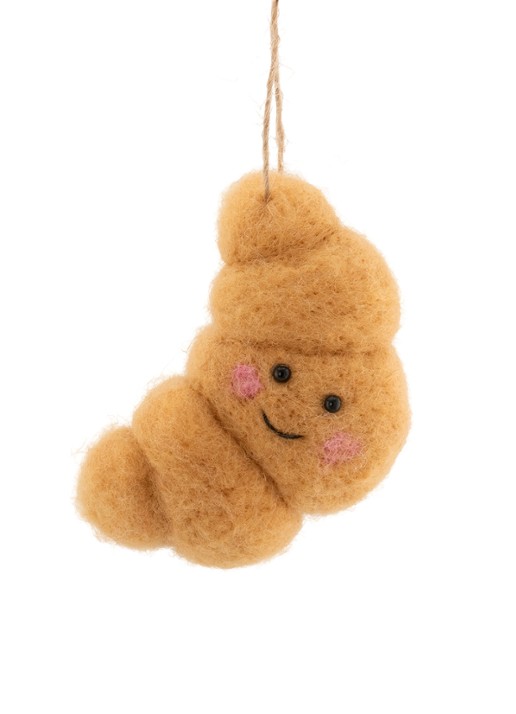 Sass & Belle Croissant kersthanger 9,5 cm - voorkant bruin