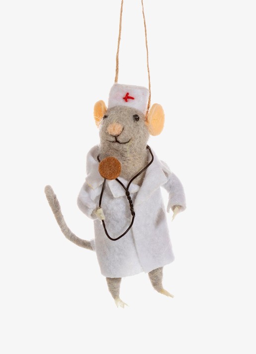 Sass & Belle Dokter Muis kersthanger 11 cm
