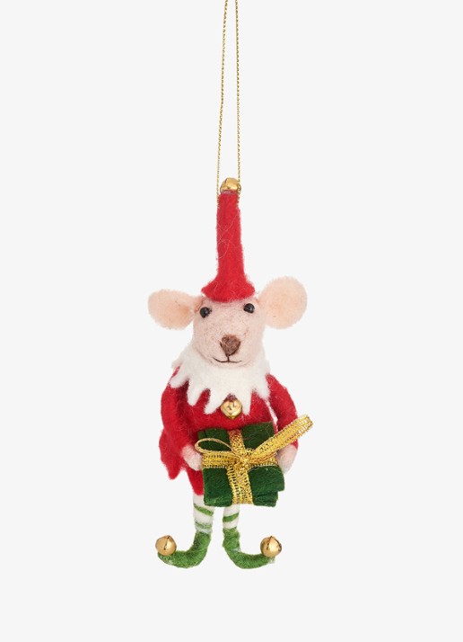 Sass & Belle Elf Muis kersthanger 14,5 cm