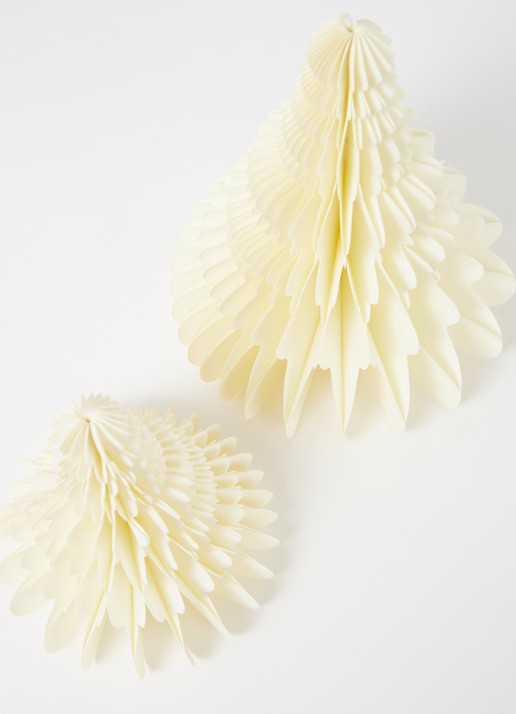 Sass & Belle Honeycomb Boom ornament set van 2 - voorkant 2 ivoor